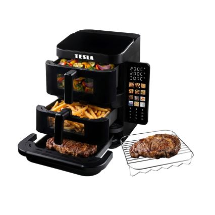 TESLA Electronics AirCook - Φριτέζα αέρος με τρεις ζώνες 14,5 l 2800W/230V μαύρη