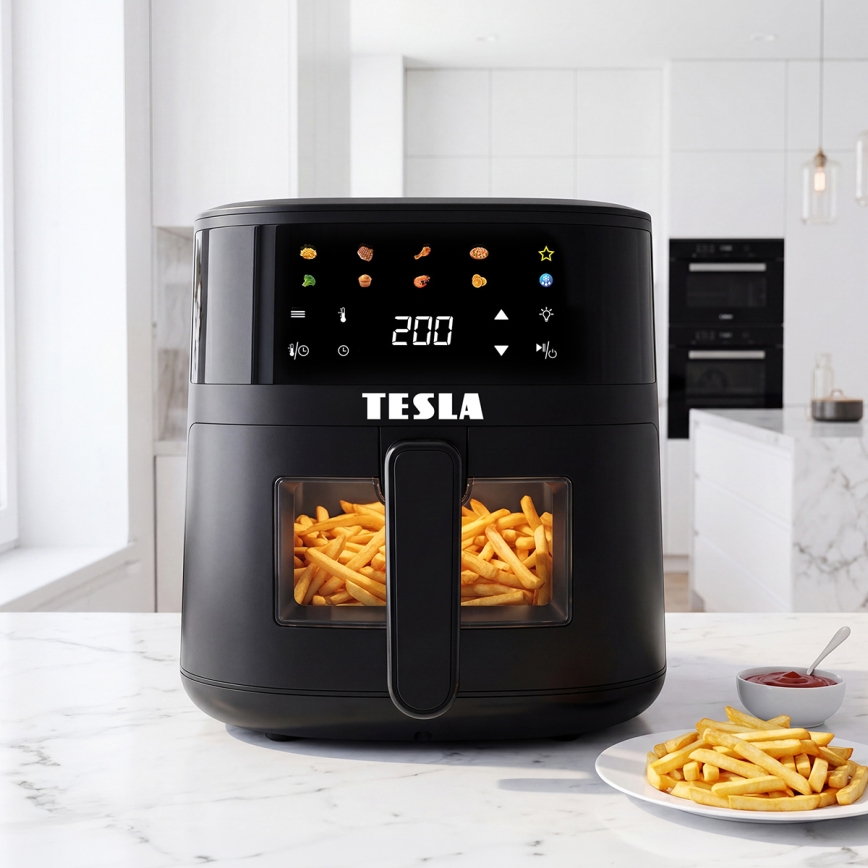 TESLA Electronics AirCook - Φριτέζα με ζεστό αέρα 4,4 l 1450W/230V μαύρη