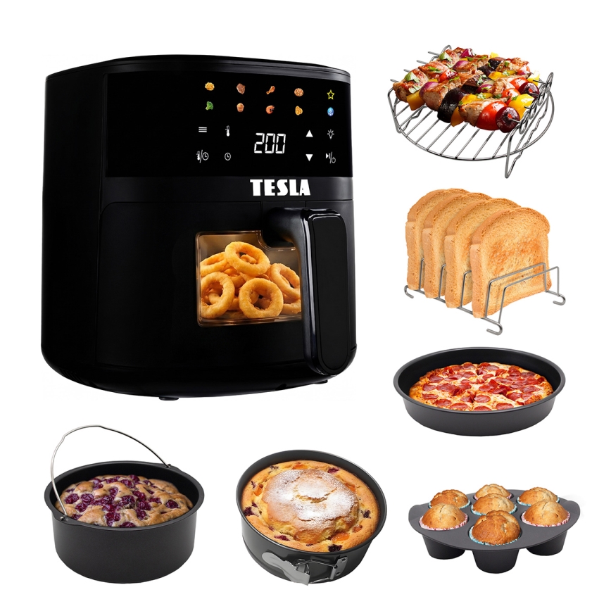 TESLA Electronics AirCook - Φριτέζα με ζεστό αέρα 4,4 l 1450W/230V μαύρη