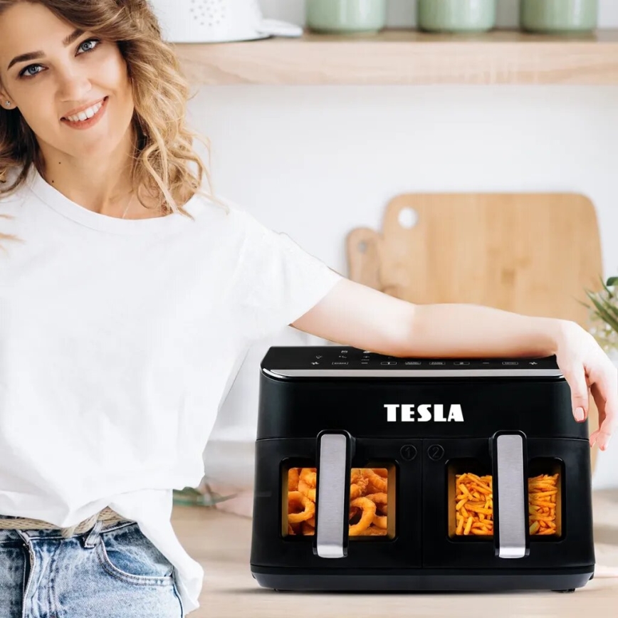 TESLA Electronics AirCook - Πολυλειτουργική διπλή ψηφιακή φριτέζα αέρος 9 λτ 2400W/230V
