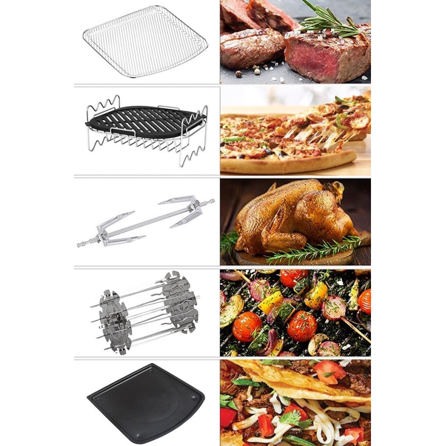 TESLA Electronics AirCook - Πολυλειτουργική ψηφιακή φριτέζα αέρος 11 l 2000W/230V