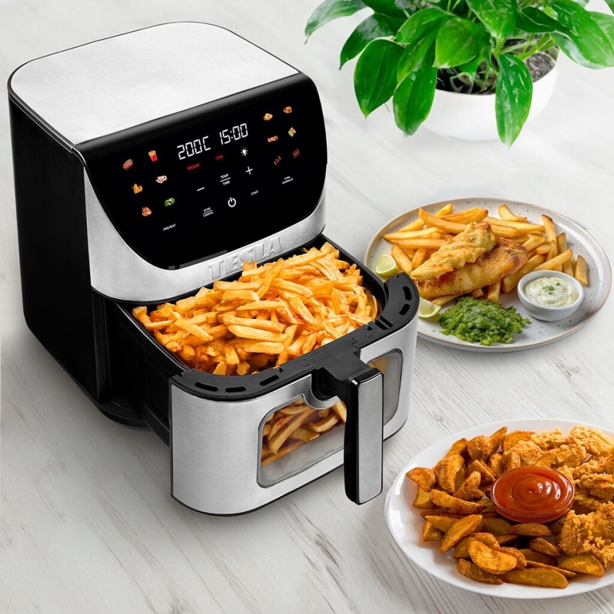 TESLA Electronics AirCook - Έξυπνος πολυλειτουργικός ψηφιακός φριτέζα αέρα 9 λτ 1700W/230V Wi-Fi
