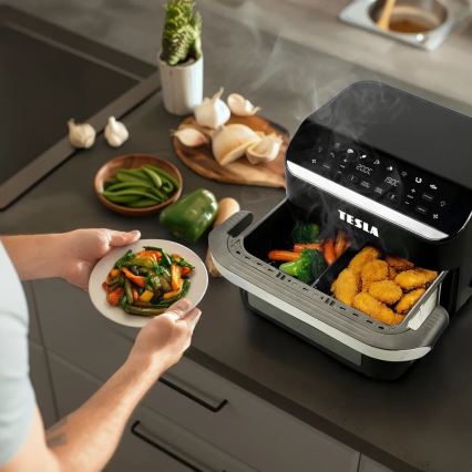 TESLA Electronics AirCook - Πολυλειτουργική διπλή ψηφιακή φριτέζα αέρος 10 λτ 2400W/230V