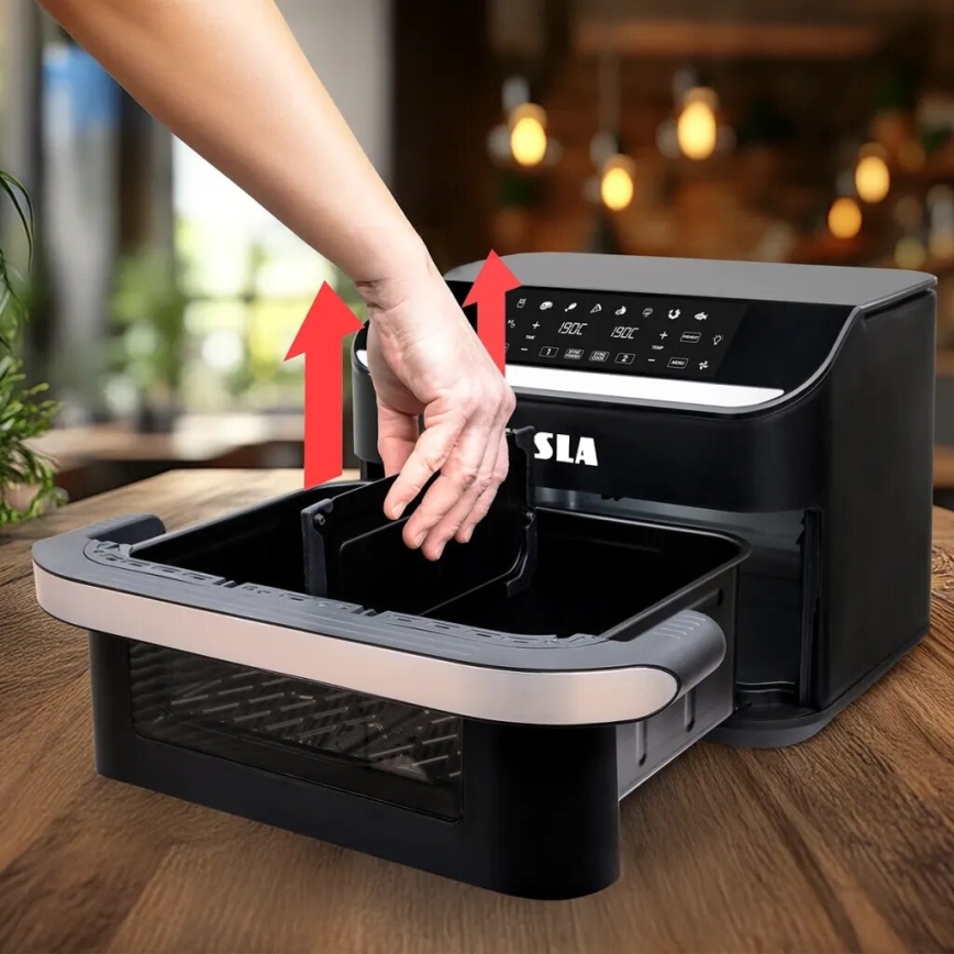 TESLA Electronics AirCook - Πολυλειτουργική διπλή ψηφιακή φριτέζα αέρος 10 λτ 2400W/230V
