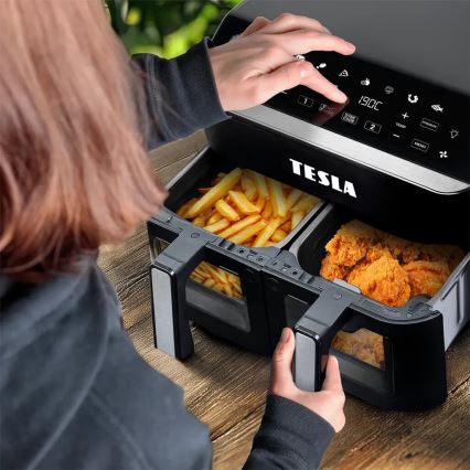 TESLA Electronics AirCook - Πολυλειτουργική διπλή ψηφιακή φριτέζα αέρος 9 λτ 2400W/230V