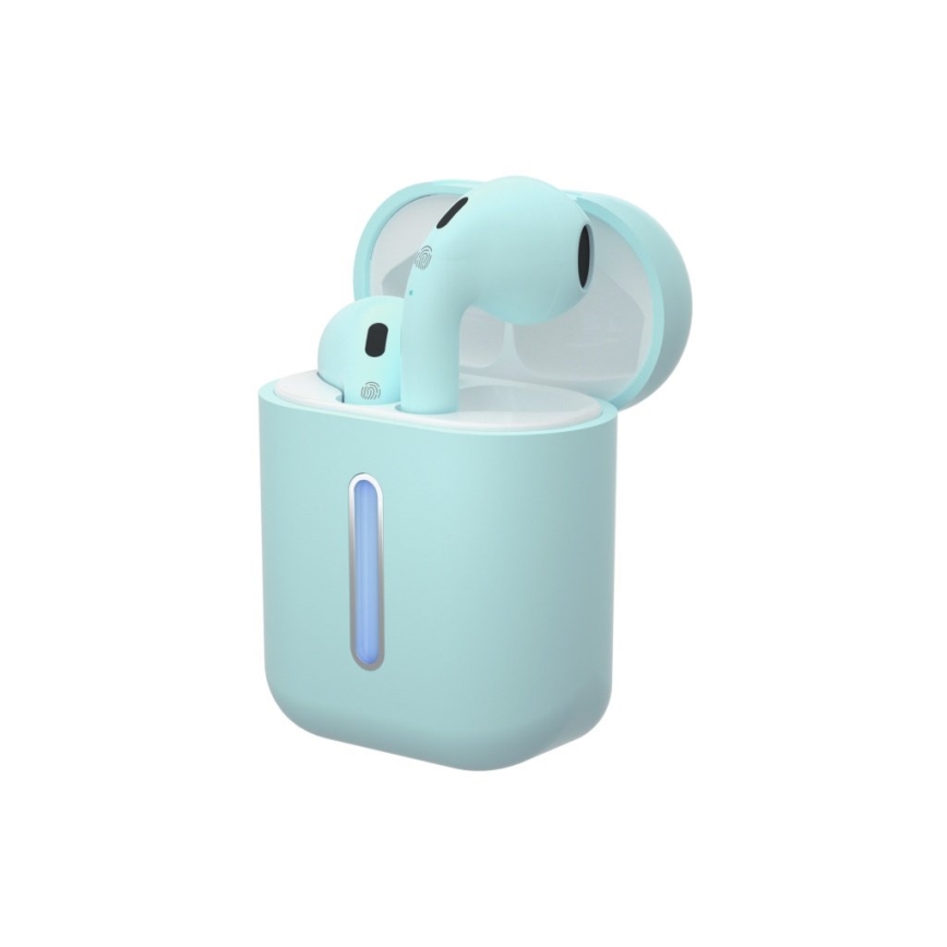 TESLA Electronics - Ασύρματα ακουστικά 300 mAh + 2x 25 mAh IPX4 τιρκουάζ