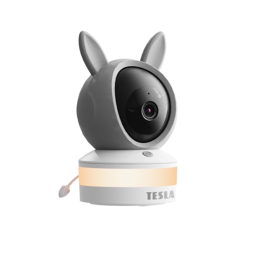 TESLA Electronics Bambino - Έξυπνο βρεφικό μόνιτορ 4 MP 2560p 5V Wi-Fi Tuya γκρι/λευκό