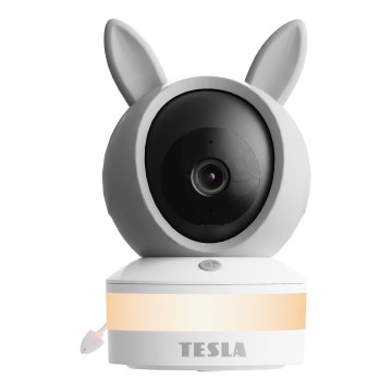 TESLA Electronics Bambino - Έξυπνο βρεφικό μόνιτορ 4 MP 2560p 5V Wi-Fi Tuya γκρι/λευκό