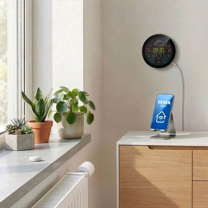 TESLA Electronics Device - Έξυπνος μετεωρολογικός σταθμός με αισθητήρα, μπαταρία 400 mAh, Wi-Fi Tuya, προστασία IP44