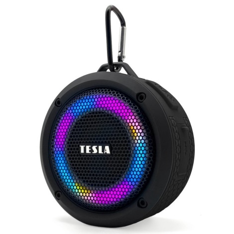 TESLA Electronics - LED RGB Ασύρματο ηχείο 5W/1200 mAh/3,7V IPX7 μαύρο
