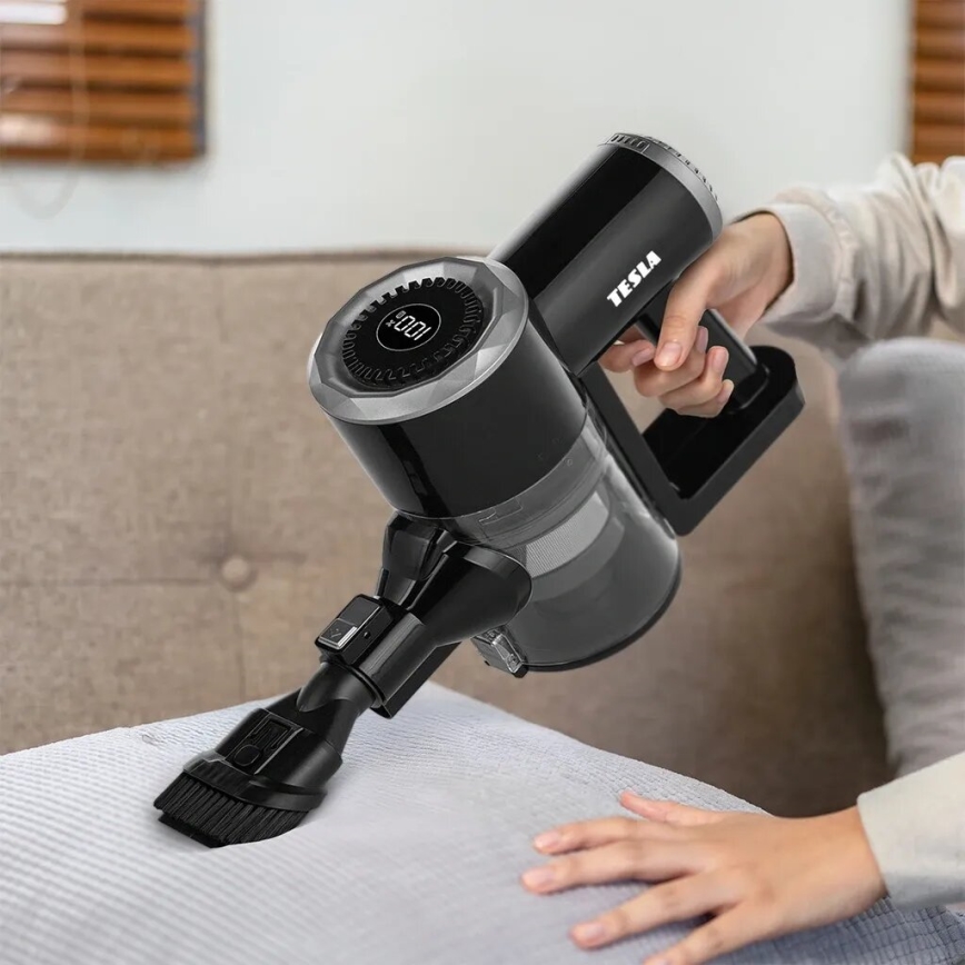 TESLA Electronics PureStar - Ευέλικτη ασύρματη ράβδος ηλεκτρικής σκούπας 2 σε 1 150W/2200 mAh μαύρο