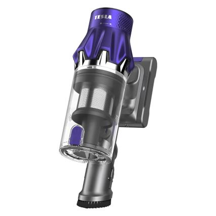 TESLA Electronics PureStar - Ευέλικτη ασύρματη ράβδος ηλεκτρική σκούπα 2 σε 1 250W/2200 mAh γκρι/μωβ