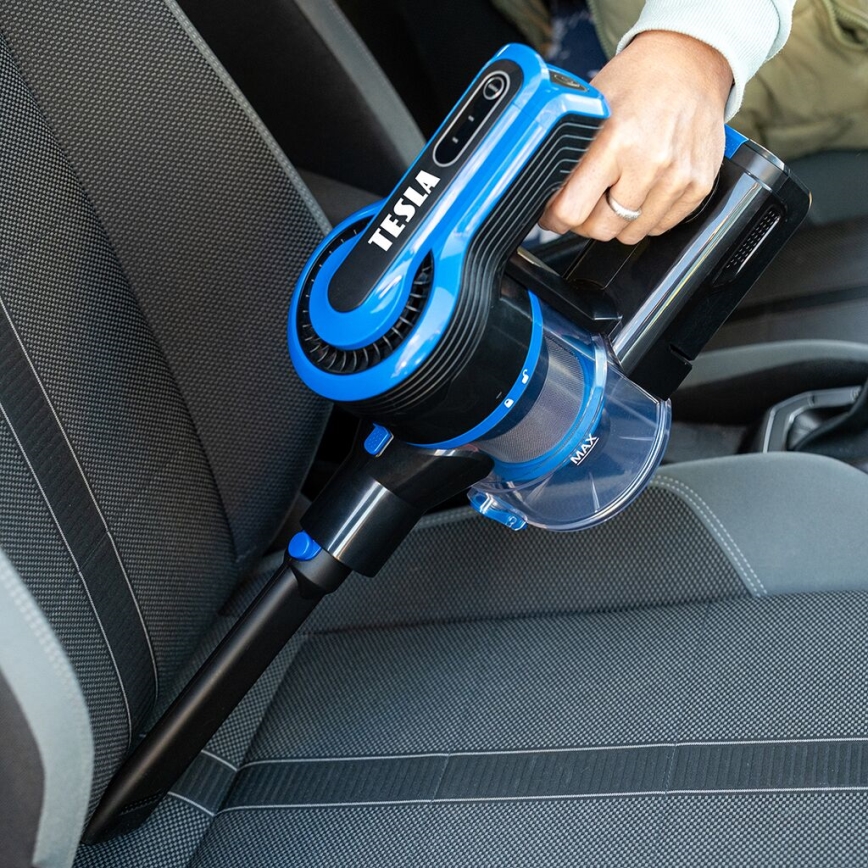 TESLA Electronics PureStar - Εύκαμπτο cordless stick vacuum cleaner 3σε1 300W/2200 mAh μαύρο/μπλε