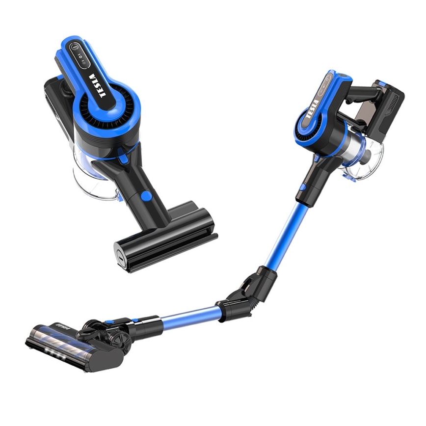 TESLA Electronics PureStar - Εύκαμπτο cordless stick vacuum cleaner 3σε1 300W/2200 mAh μαύρο/μπλε