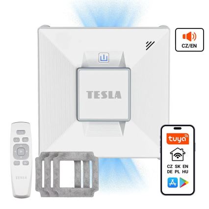 TESLA Electronics RoboStar - Έξυπνος καθαριστής παραθύρων με ψεκασμό νερού 72W/230V/650 mAh Wi-Fi + τηλεχειριστήριο