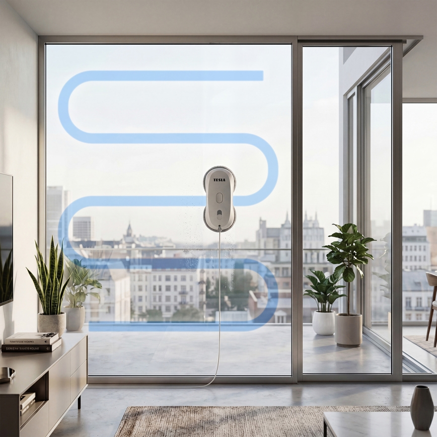 TESLA Electronics RoboStar - Καθαριστής παραθύρων με ψεκασμό νερού 72W/230V/500 mAh + τηλεχειριστήριο