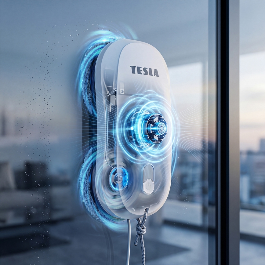 TESLA Electronics RoboStar - Καθαριστής παραθύρων με ψεκασμό νερού 72W/230V/500 mAh + τηλεχειριστήριο
