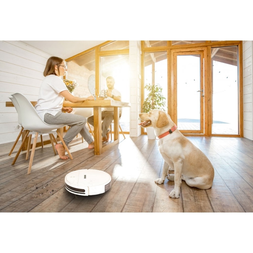TESLA Electronics RoboStar - Έξυπνη ρομποτική σκούπα 2 σε 1 2500 mAh Wi-Fi Tuya λευκή + τηλεχειριστήριο