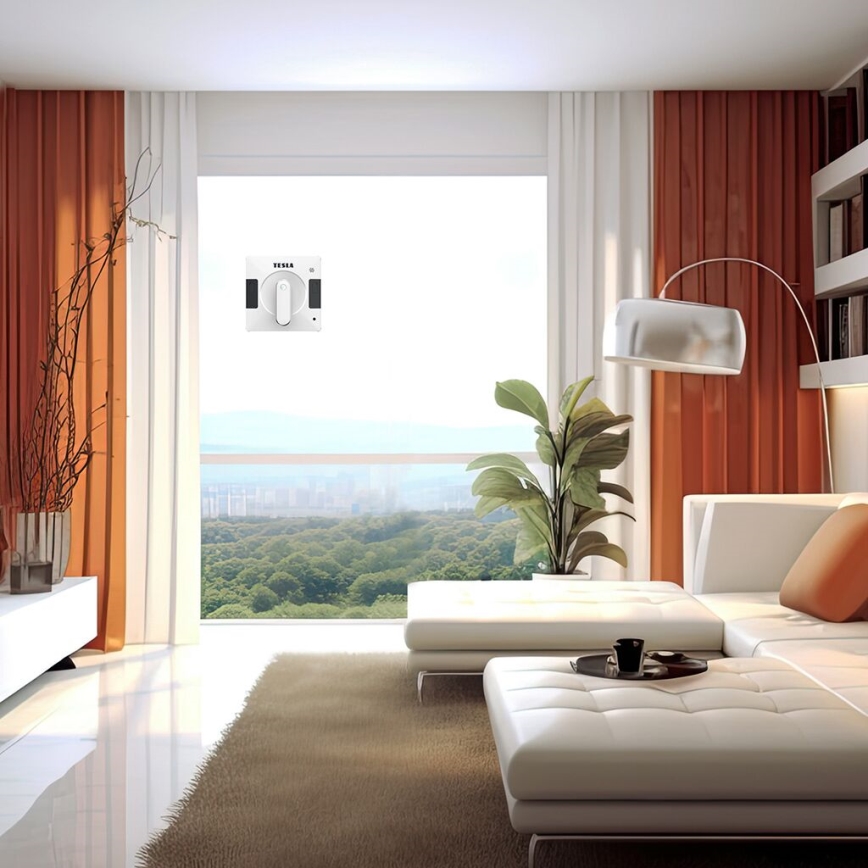 TESLA Electronics RoboStar - Έξυπνος καθαριστής παραθύρων με διπλή ψεκαστική λειτουργία νερού 72W/230V/500 mAh Wi-Fi + τηλεχειριστήριο