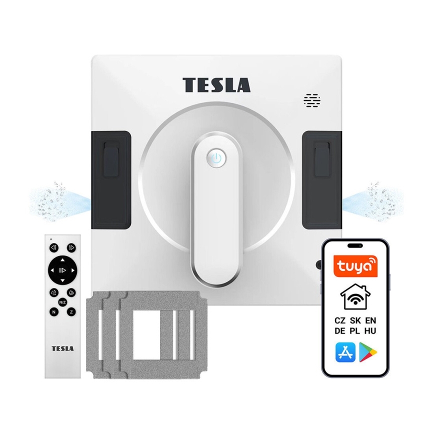 TESLA Electronics RoboStar - Smart window cleaner with dual water spray 72W/230V/500 mAh Wi-Fi + τηλεχειριστήριο