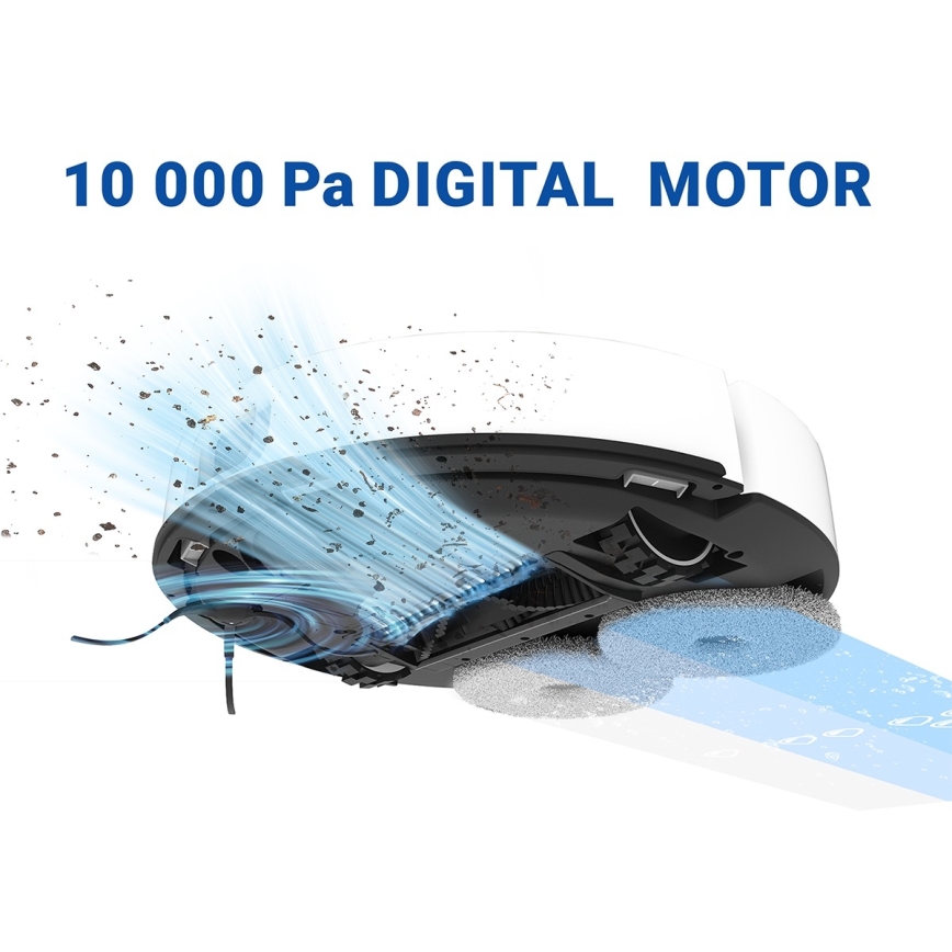 TESLA Electronics RoboStar - Έξυπνη ρομποτική σκούπα 3 σε 1, 5200 mAh, Wi-Fi, λευκή