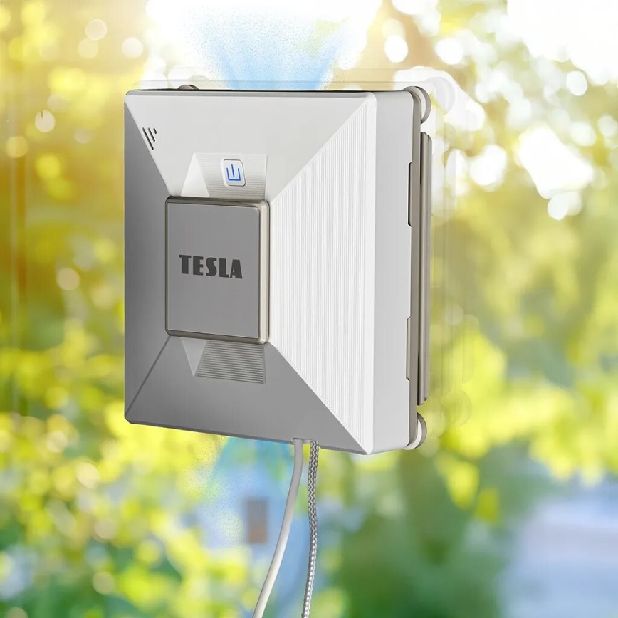 TESLA Electronics RoboStar - Έξυπνος καθαριστής παραθύρων με ψεκασμό νερού 72W/230V/650 mAh Wi-Fi + τηλεχειριστήριο