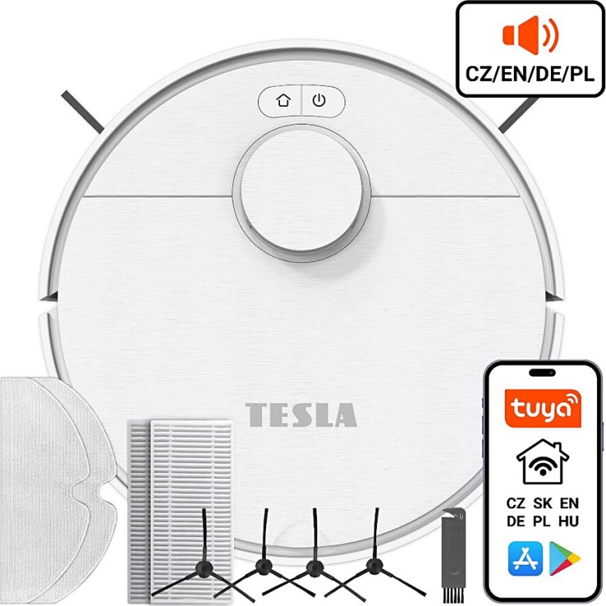 TESLA Electronics RoboStar - Σκούπα ρομπότ 2σε1 2550 mAh Wi-Fi λευκό