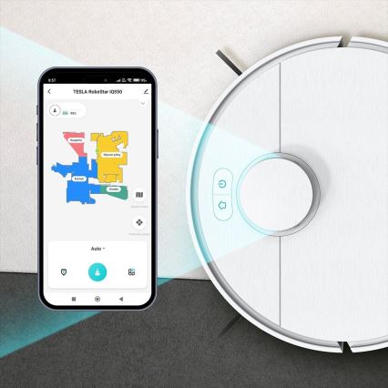 TESLA Electronics RoboStar - Σκούπα ρομπότ 2σε1 2550 mAh Wi-Fi λευκό