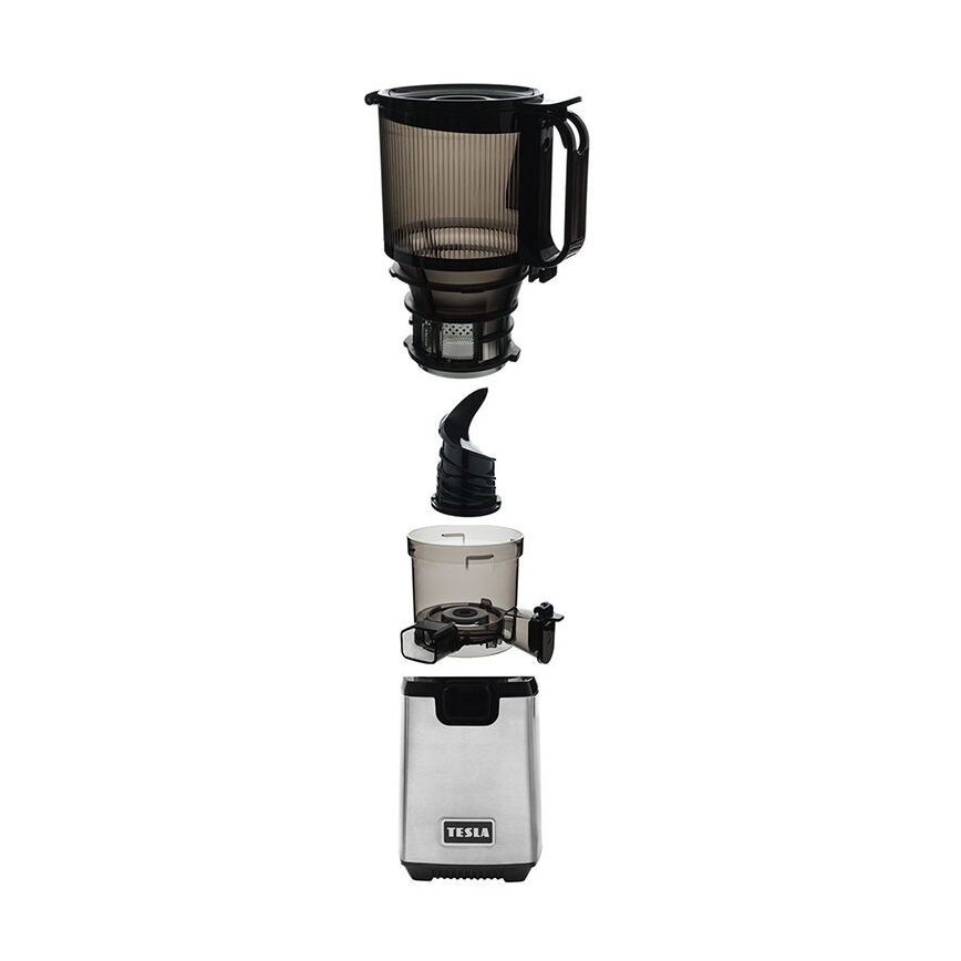 TESLA Electronics SlowJuicer Deluxe - Low-speed juicer 250W/230V ανοξείδωτο ατσάλι/μαύρο