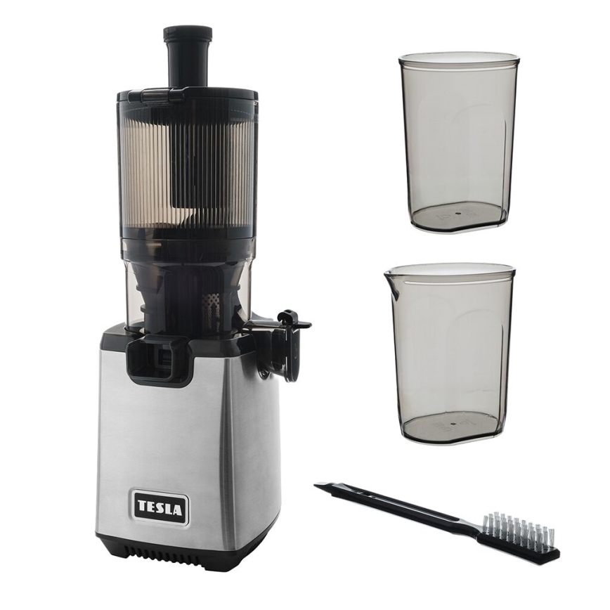 TESLA Electronics SlowJuicer Deluxe - Low-speed juicer 250W/230V ανοξείδωτο ατσάλι/μαύρο