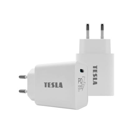 TESLA Electronics - Αντάπτορας ταχείας φόρτισης Power Delivery 20W λευκός