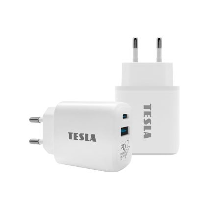 TESLA Electronics - Αντάπτορας ταχείας φόρτισης Power Delivery 25W λευκό