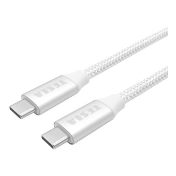 TESLA Electronics - Καλώδιο USB USB-C 3.2 connector Power Delivery 1m 100W λευκό