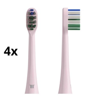 TESLA Smart - ΣΕΤ 4x Ανταλλακτικές κεφαλές για ηχητική οδοντόβουρτσα TS400 ροζ