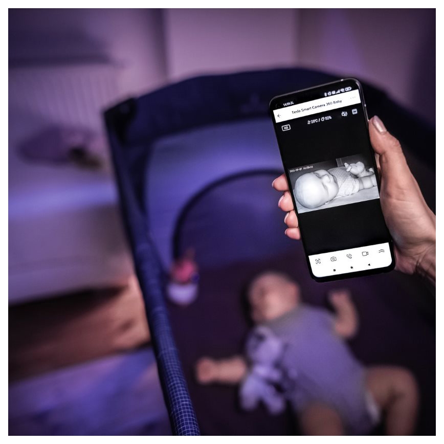 TESLA Smart - Έξυπνη κάμερα 360 Baby Full HD 1080p 5V Wi-Fi ροζ
