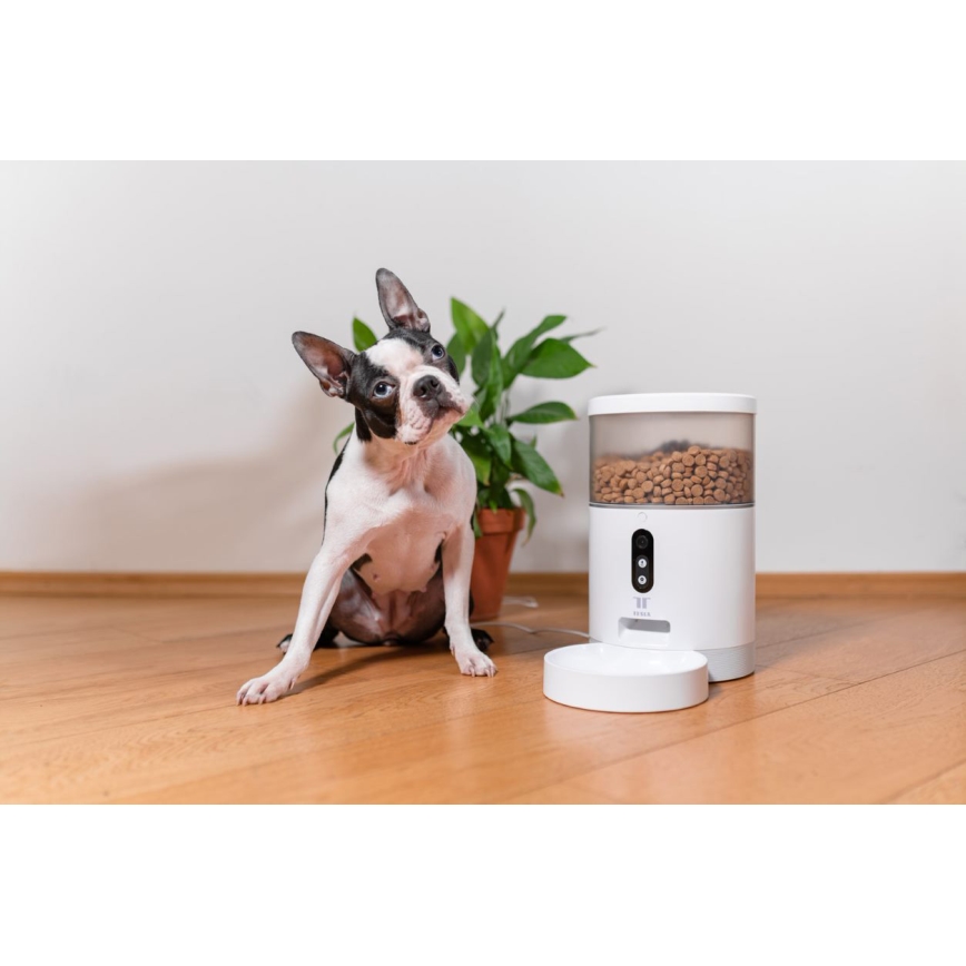 TESLA Smart - Έξυπνη αυτόματη ταΐστρα με κάμερα για κατοικίδια ζώα 4 l 5V/3xLR20 Wi-Fi
