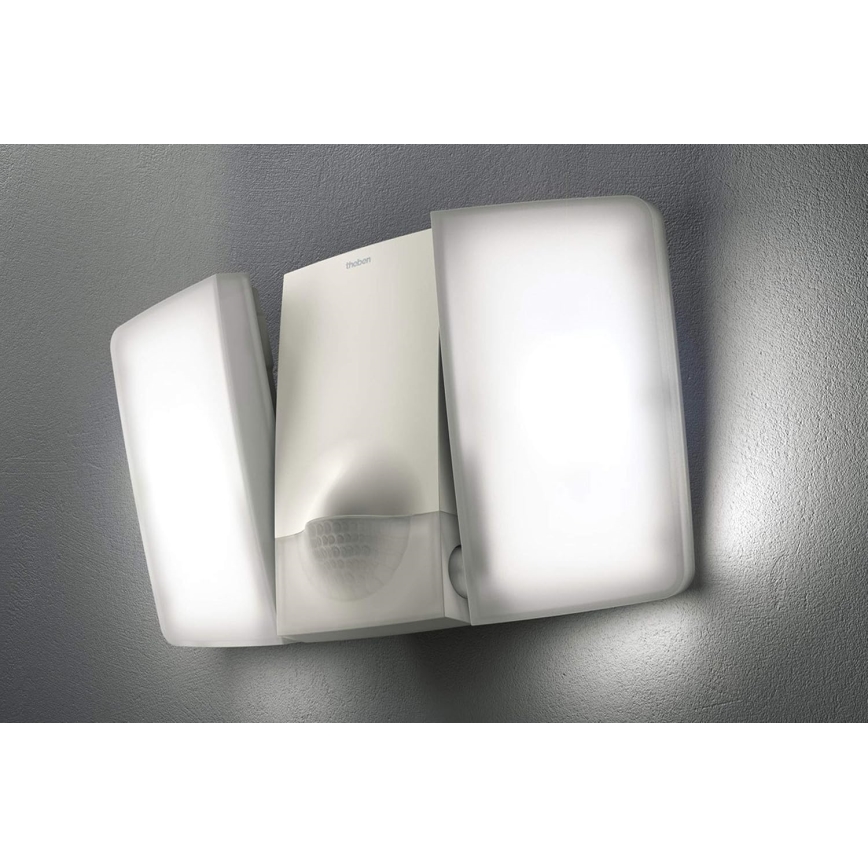 theben - Προβολέας τοίχου LED με αισθητήρα 2xLED/10W/230V λευκός IP55