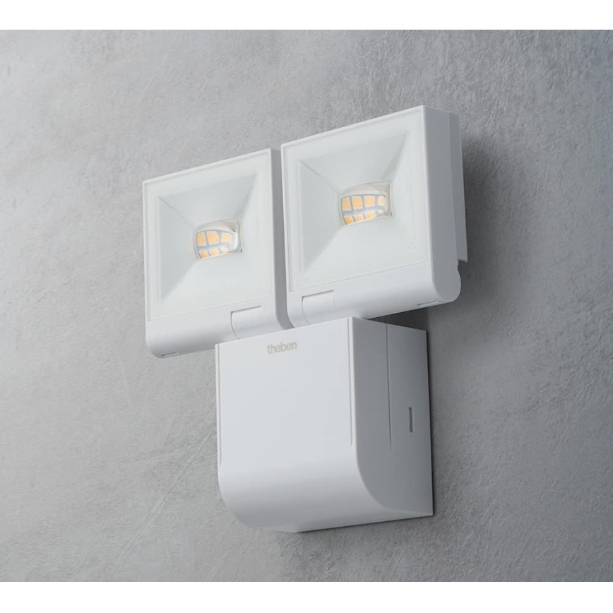 theben - Επιτοίχιος LED προβολέας 2xLED/10W/230V λευκός IP55