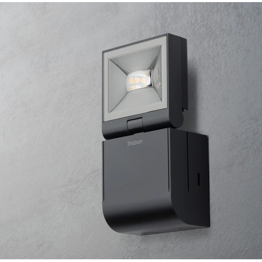 theben - Επιτοίχιος LED προβολέας LED/10W/230V μαύρος IP55