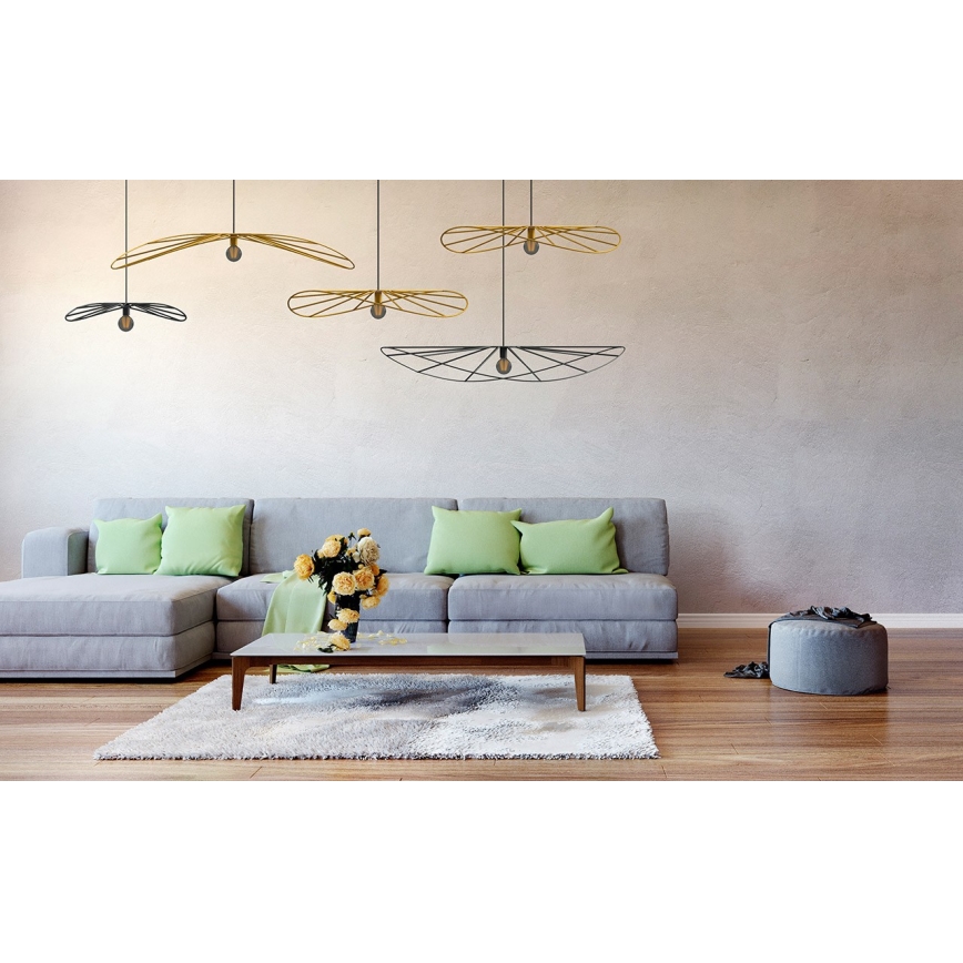 Thoro TH.011 - Πολύφωτο σε σχοινί ESKOLA 1xE27/60W/230V μαύρο