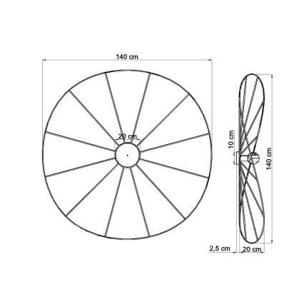 Thoro TH.015 - Συνδεδεμένο πολύφωτο ESKOLA 1xE27/60W/230V μαύρο