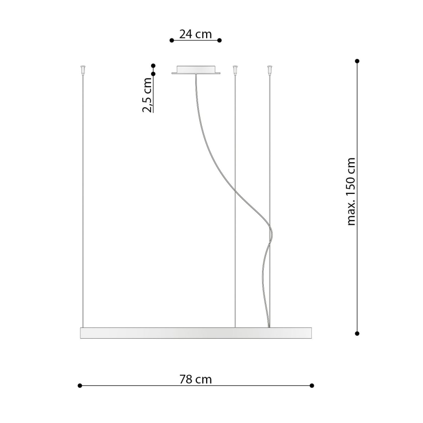 Thoro TH.174 -  Κρεμαστό φωτιστικό οροφής LED RIO LED/50W/230V CRI 90 3000K διάμετρος 78 cm χρυσό