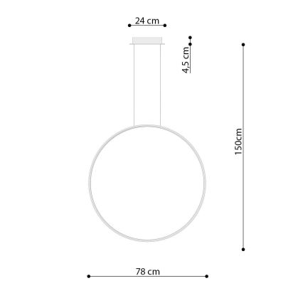 Thoro TH.175 -  Κρεμαστό φωτιστικό οροφής LED RIO LED/50W/230V CRI 90 3000K διάμετρος 78 cm χρυσό