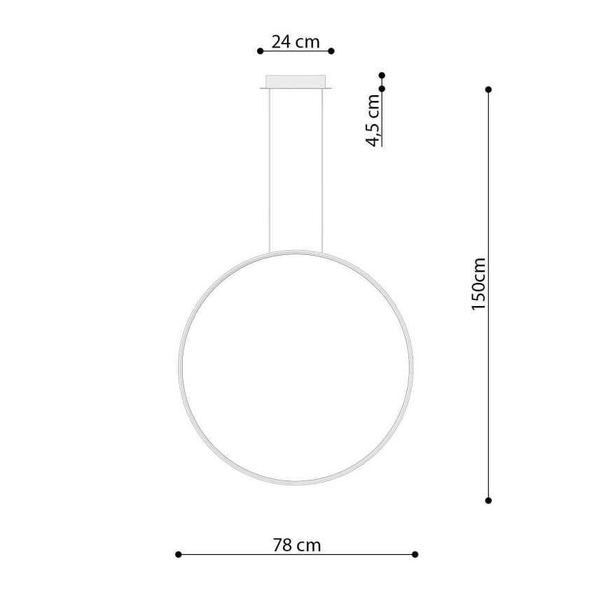 Thoro TH.175 -  Κρεμαστό φωτιστικό οροφής LED RIO LED/50W/230V CRI 90 3000K διάμετρος 78 cm χρυσό