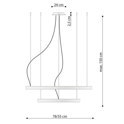 Thoro TH.176 - Κρεμαστό φωτιστικό οροφής LED RIO LED/80W/230V CRI90 3000K λευκό