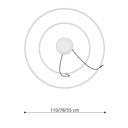 Thoro TH.176 -  Κρεμαστό φωτιστικό οροφής LED RIO LED/80W/230V CRI 90 3000K λευκό