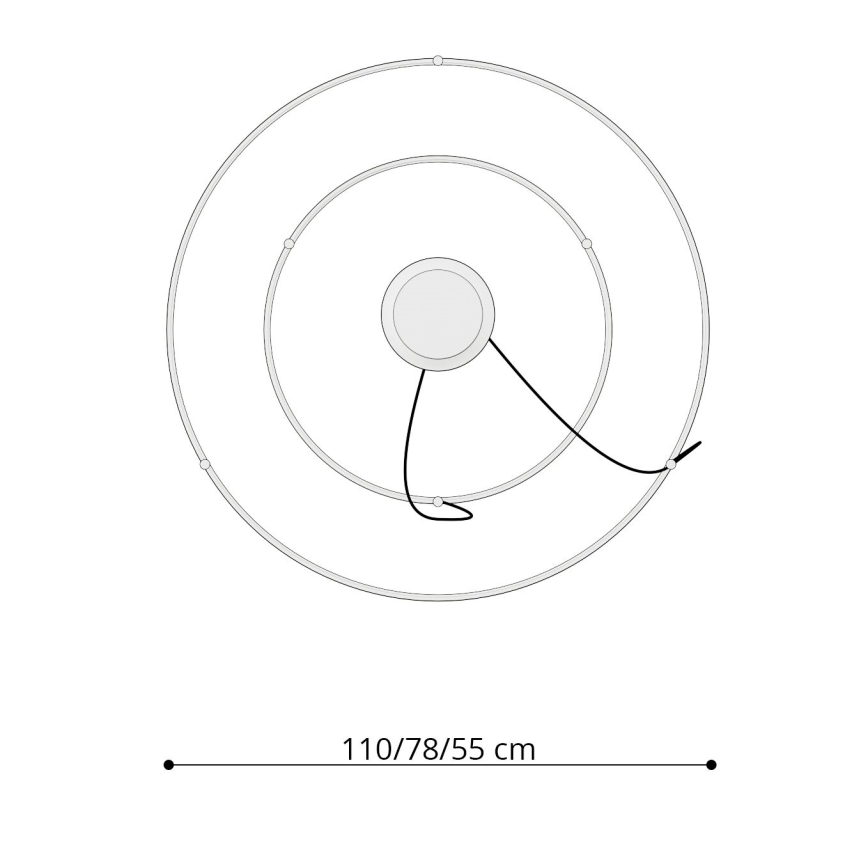 Thoro TH.176 -  Κρεμαστό φωτιστικό οροφής LED RIO LED/80W/230V CRI 90 3000K λευκό