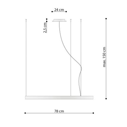 Thoro TH.181 - LED  Κρεμαστό φωτιστικό οροφής RIO LED /50W/230V CRI 95 4000K διάμετρος 78 cm χρυσό