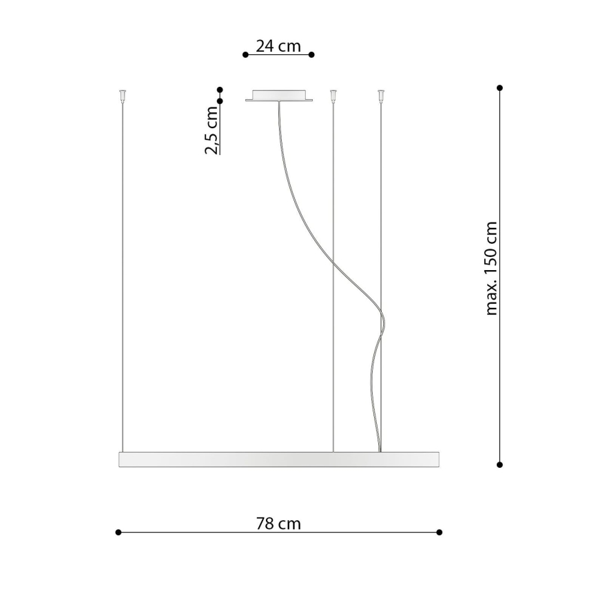 Thoro TH.181 - LED  Κρεμαστό φωτιστικό οροφής RIO LED /50W/230V CRI 95 4000K διάμετρος 78 cm χρυσό