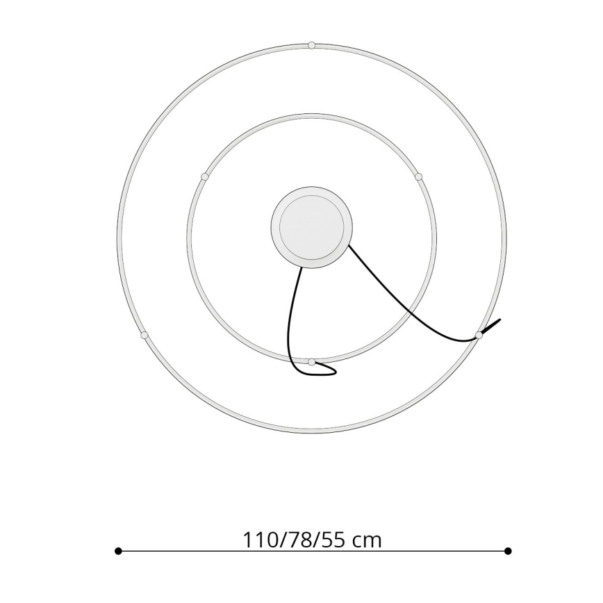 Thoro TH.214 -  Κρεμαστό φωτιστικό οροφής LED RIO LED/80W/230V CRI 90 3000K χρυσό